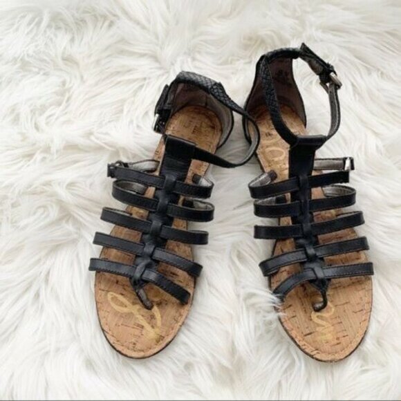 Sam Edleman Donna Gladiator Sandal Black 8 - Picture 1 of 13
